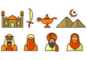 Set Of Sultan Icons vector