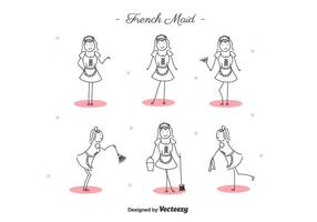 Free Cartoon French Maid Vector