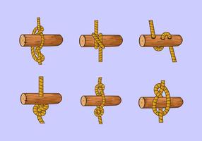 Rope ladder knot wood vector stock