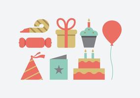 Iconos de la fiesta de cumpleaños vector