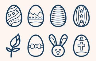 Libere los iconos de Pascua vector