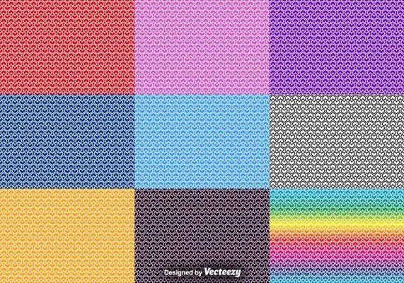 Vector Set Of Heart Seamless Patterns