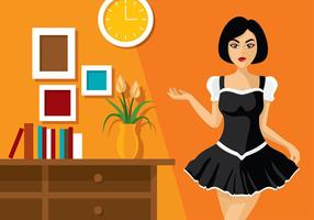 French Maid Free Vector