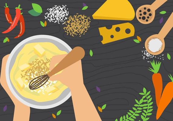 Mixing Bowl And The Cooking Workspace