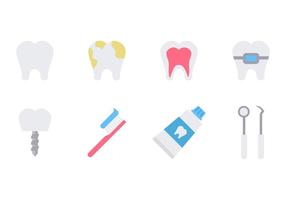 Iconos de dentista gratis vector plano