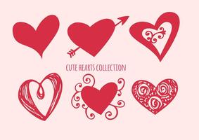 Cute Heart Shapes Collection vector