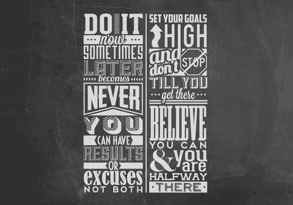 Set Your Goals Chalkboard Vector