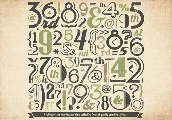 Green Numbers Collection Vector