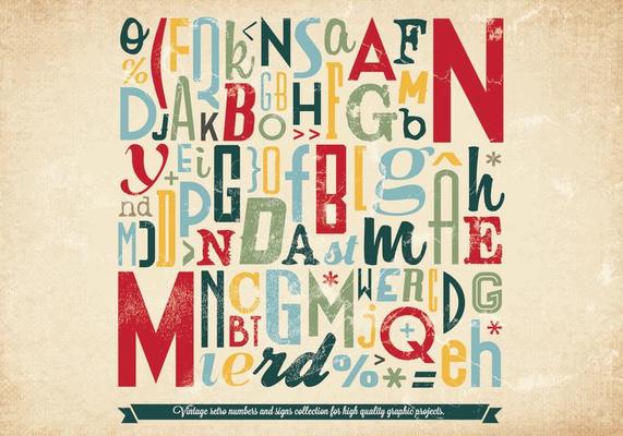 Colorful Letters  Numbers Vector