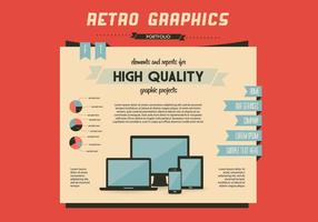 Retro gráficos Homepage Vector