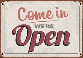 "Come In, We're Open" Sign Vector