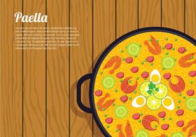 Paella Top View vectoriales gratis vector