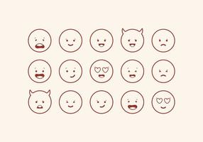 Vector Cute Emoticons Set