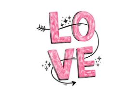 Pink Love Lettering vector