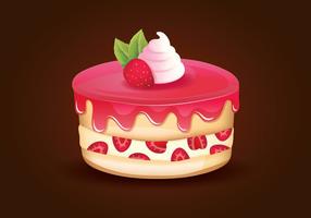 pastel de fresas vector