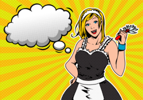 French Maid Pop Art Style vector