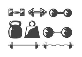 Dumbell icons vector