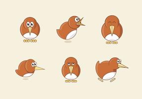 Kiwi bird cartoon illustration vector