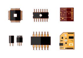 Microchip Shape Vector Set