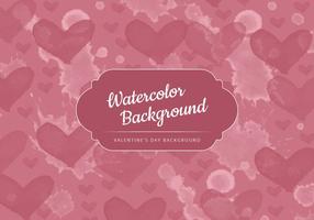 Vector Watercolor Hearts Valentine's Day Background
