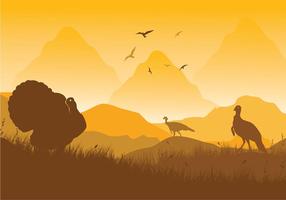 Wild Turkey Scene Vector