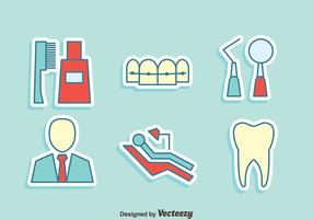 Dentista elemento vector de los iconos