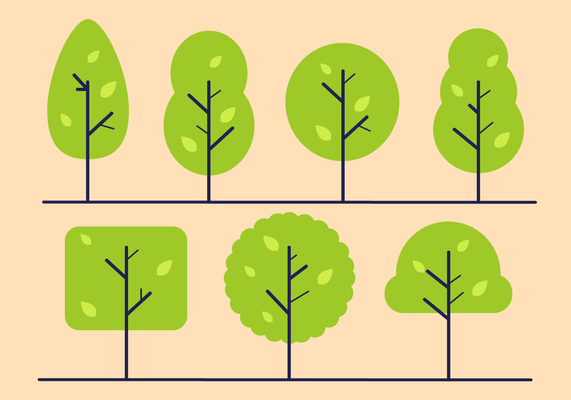 Free Minimalist Trees Vector