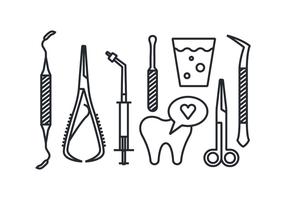 iconos vectoriales de herramientas dentista vector