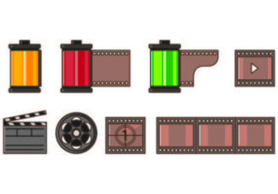 Set Of Film Canister Icons