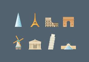 Free Europe Landmark Vector Icons