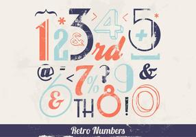 Retro Colorful Numbers Vector