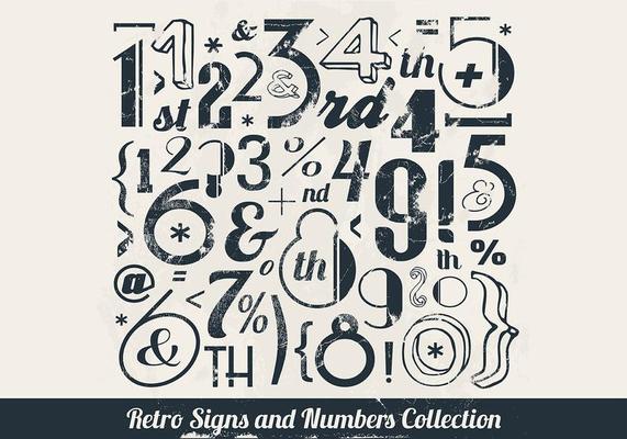 Stamped Numbers Collection Vector