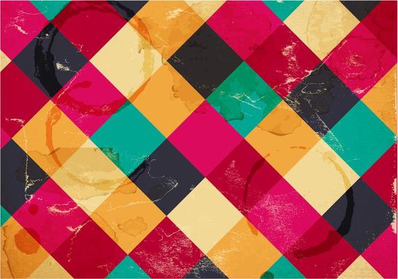 Coffee Stained Checkerboard Vector