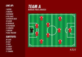 Formación campo de fútbol del vector Superior Libre