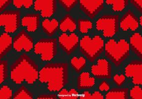 Vector Pixelated Hearts Seamless Pattern