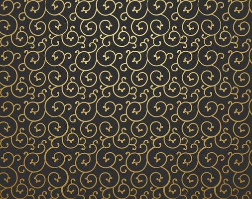 Golden Scrollwork Vector Background