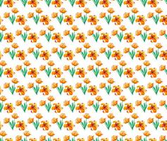 Free Vector Watercolor Pattern With Cute Yellow Flowers