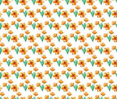 Free Vector Watercolor Pattern With Cute Yellow Flowers