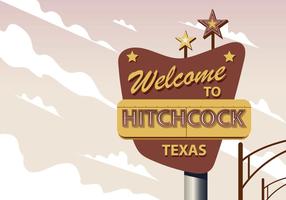 Bienvenido a Hitchcock Texas vector