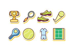 Juego de iconos gratis para tenis vector