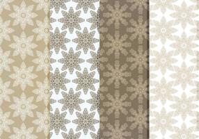 Vector Delicate Snowflakes Pattern Set