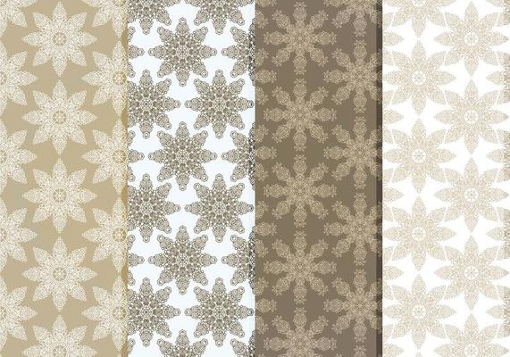 Vector Delicate Snowflakes Pattern Set