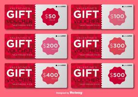 Valentines Vector Gift Cards Template