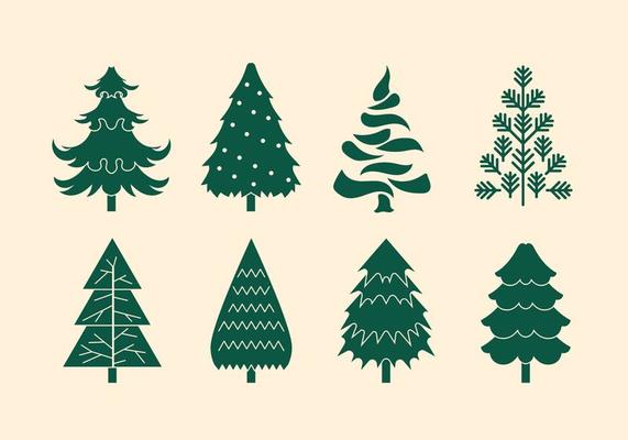 Vector Collection of Christmas Trees or Sapin