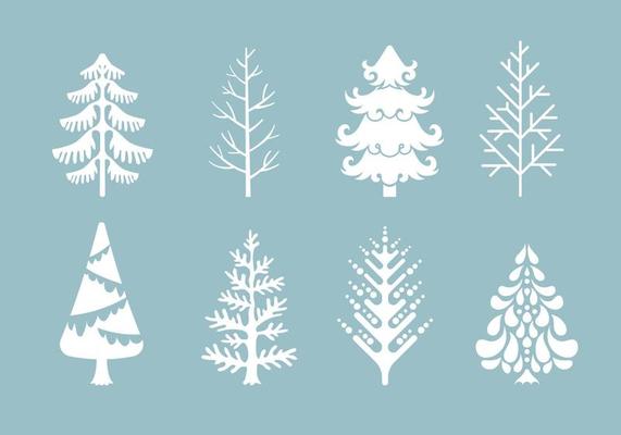 Vector Collection of Christmas Trees or Sapin