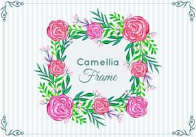 Beautiful Free Vector  Camellia Frame 