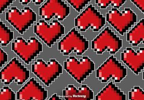 Vector el modelo inconsútil de los corazones de pixelado