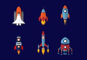 Six Spaceship Design vector