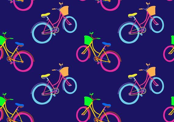 Free Bicicleta Seamless Pattern Vector Illustration
