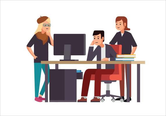 Working Together Vector 